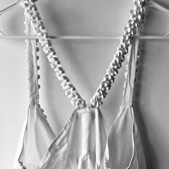 Moda International White Flowy Tank with Beaded Straps - Picture 5 of 8
